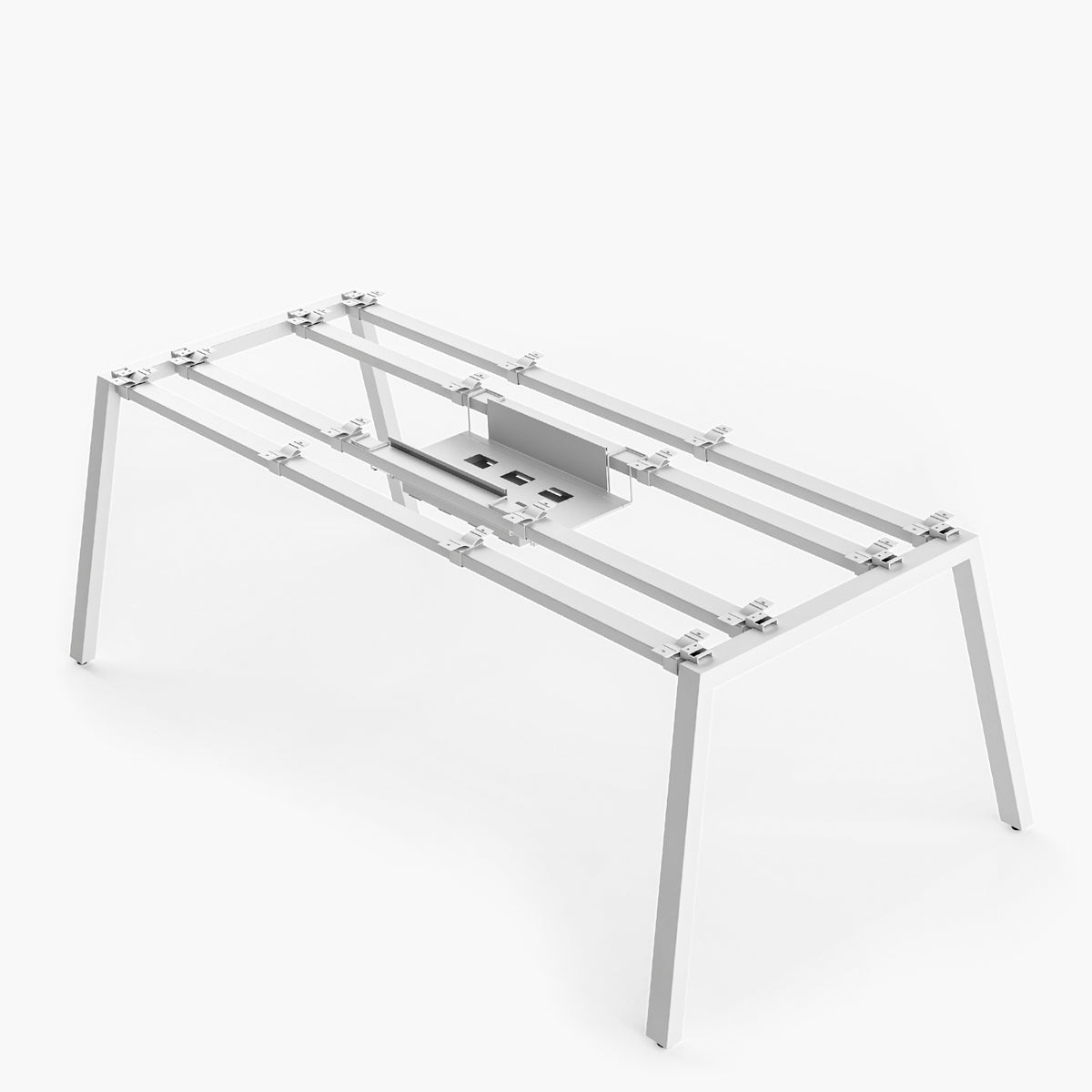Mesa de Juntas Space con Pasacables 220 x 110 cm Natura/Blanco