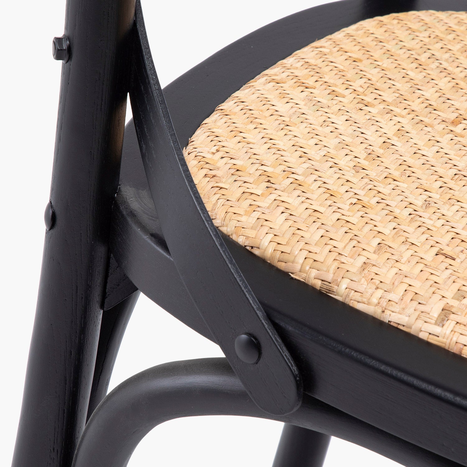 Silla Madera Crossback Tradition Rattan Negro