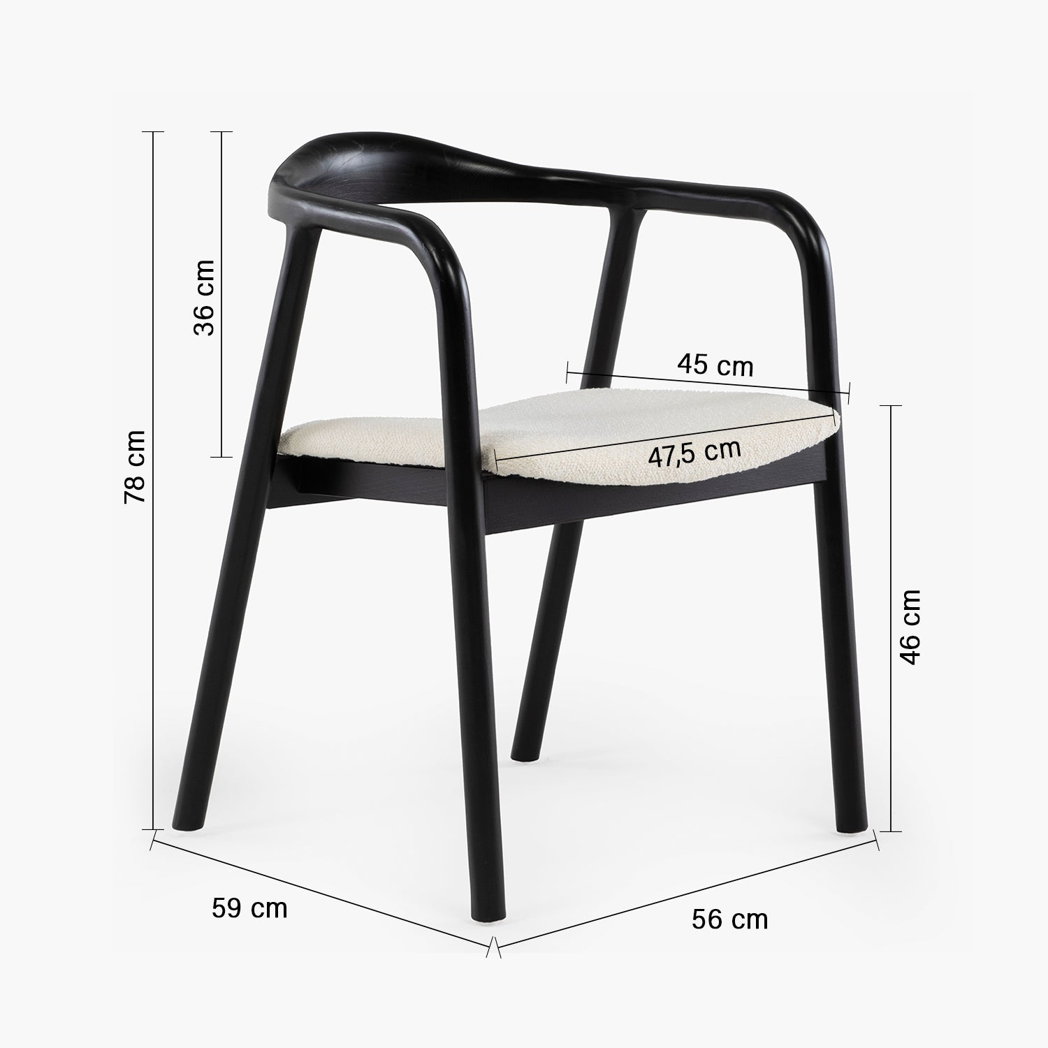 Silla de Madera Baltimore Negra