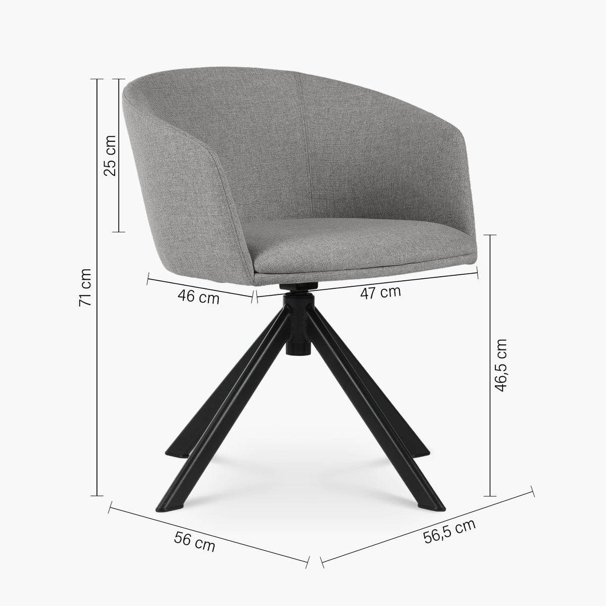 Silla diseño Home Office Anton giratoria Gris