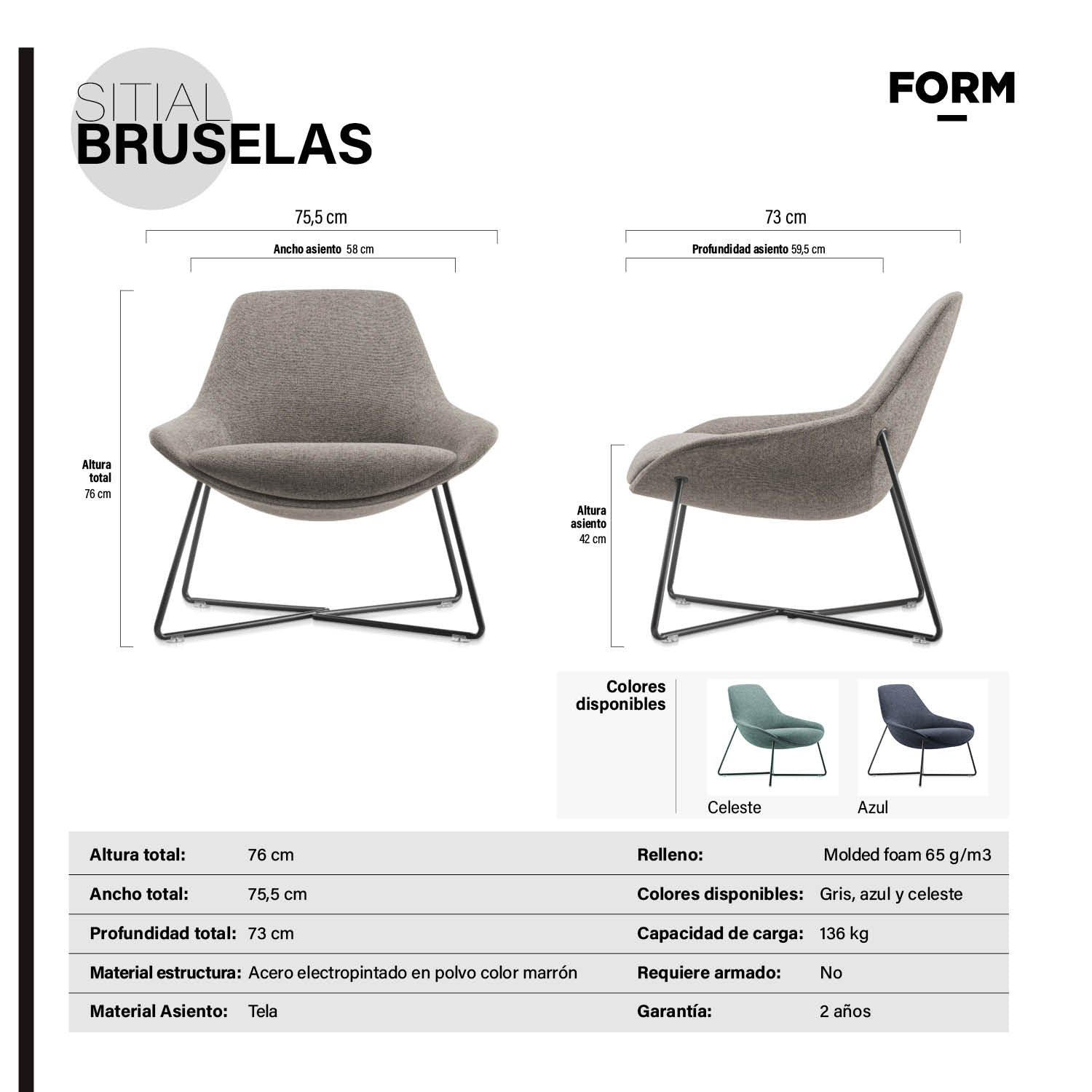 Sillón Individual Bruselas Gris