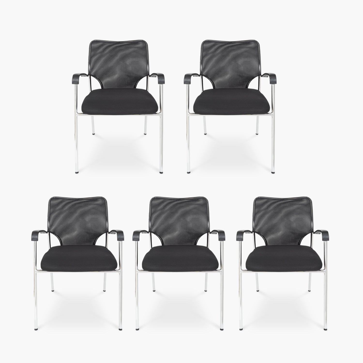 Pack 5 Sillas Visita Strong Negro - Form Design - Sillas de Visita