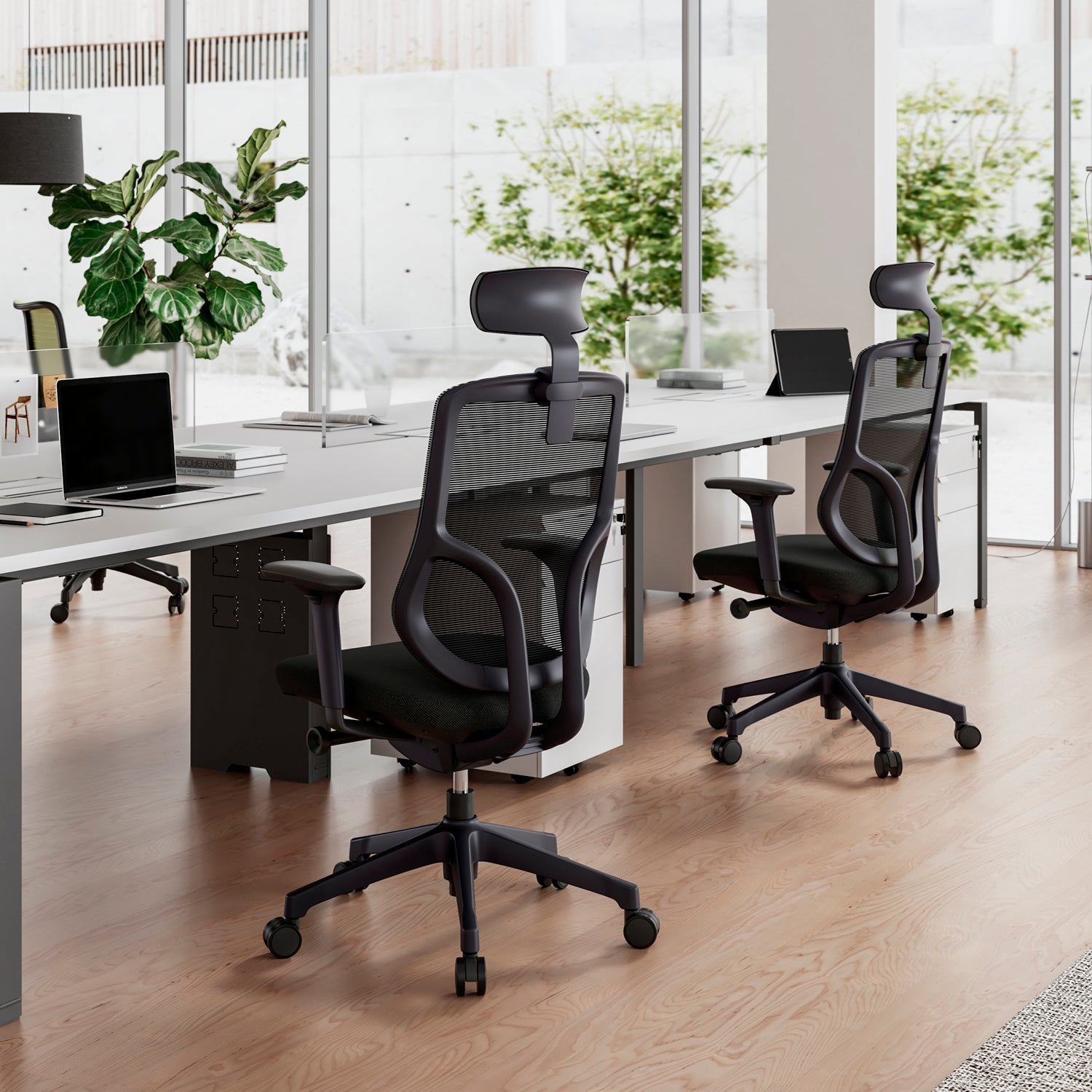 Silla Oficina Chic con cabecero Negro