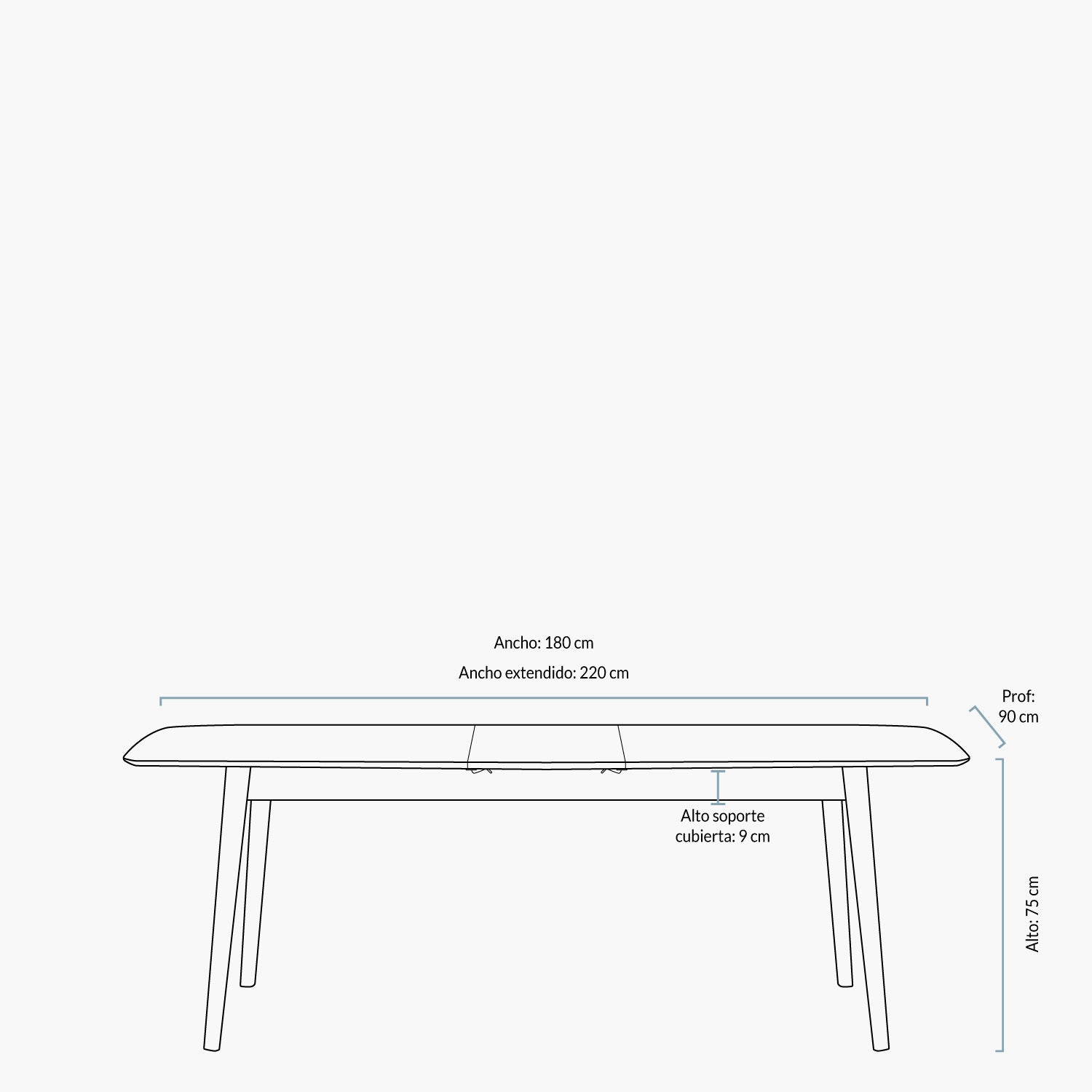 Mesa de Comedor Extensible Montreux Nogal