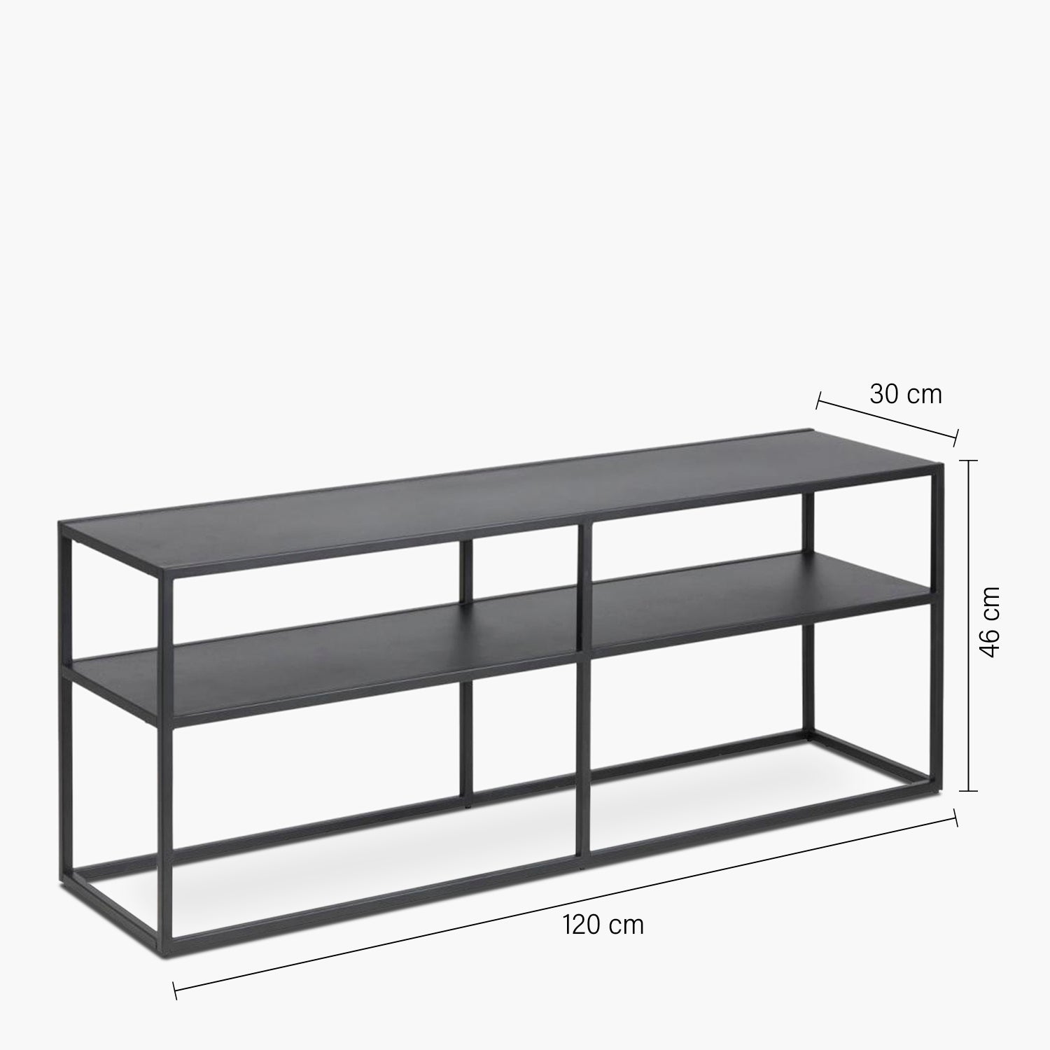 Mesa de Recibidor Consola Baja Newton Negra