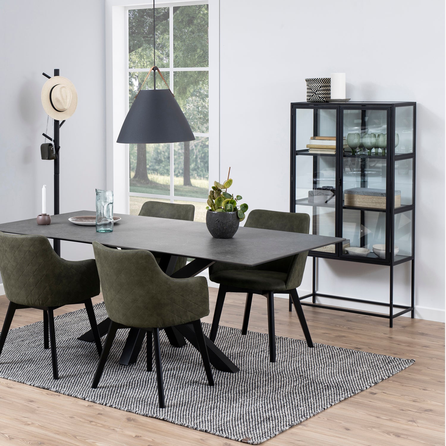 Vitrina Alta con Vidrio Seaford Negra