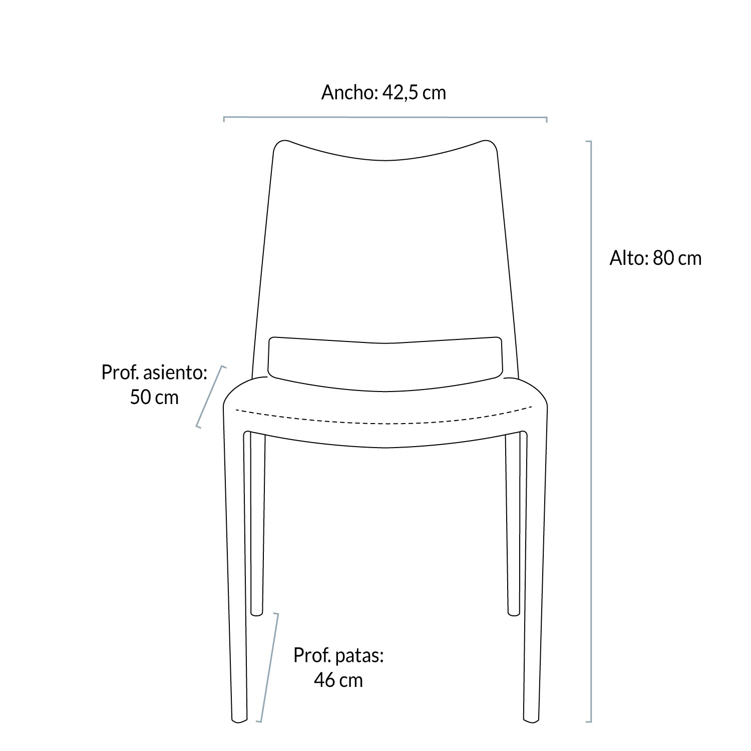Silla Plástica Monoblock Todi Blanca