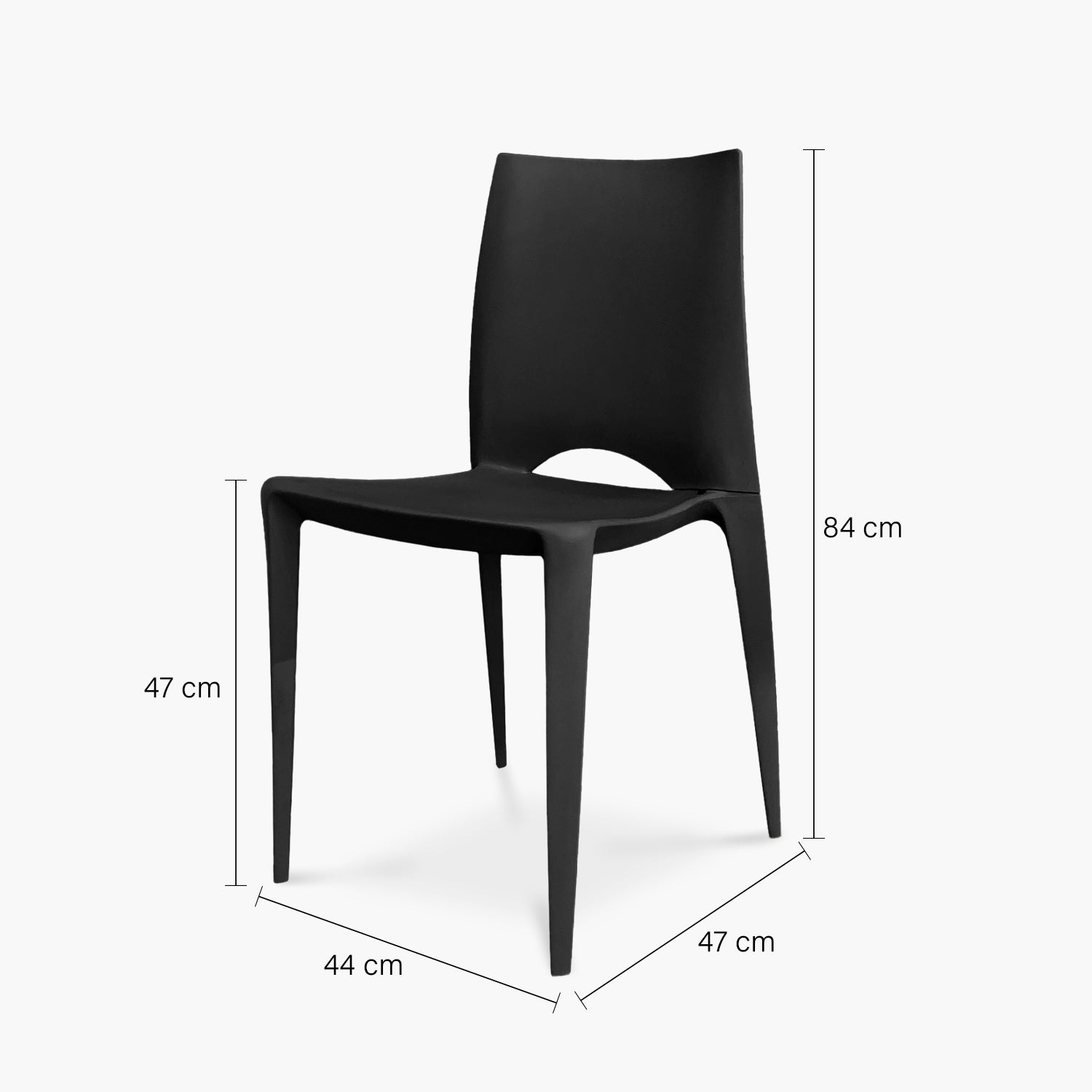 Silla Plástica Rex Negra