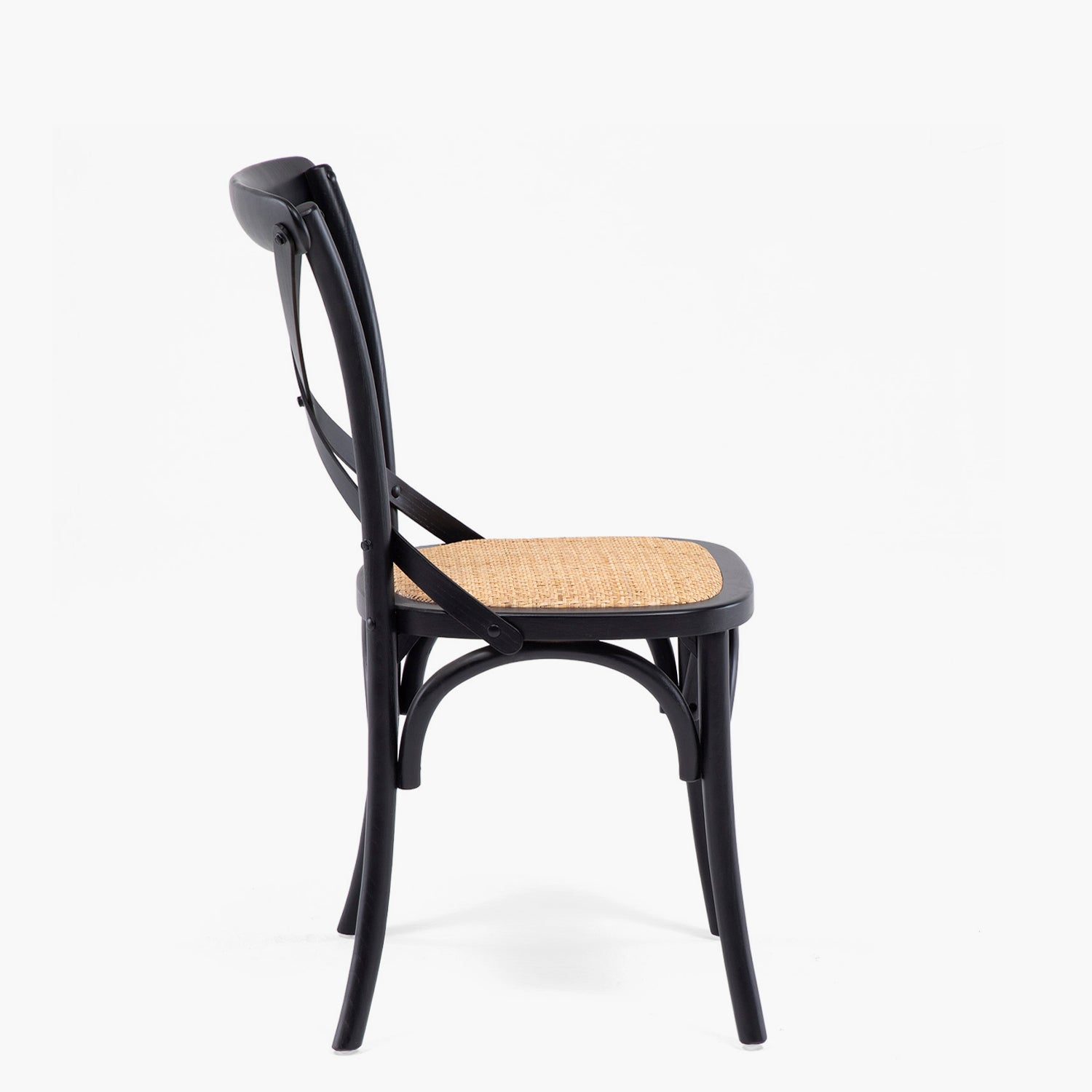 Silla Madera Crossback Tradition Rattan Negro