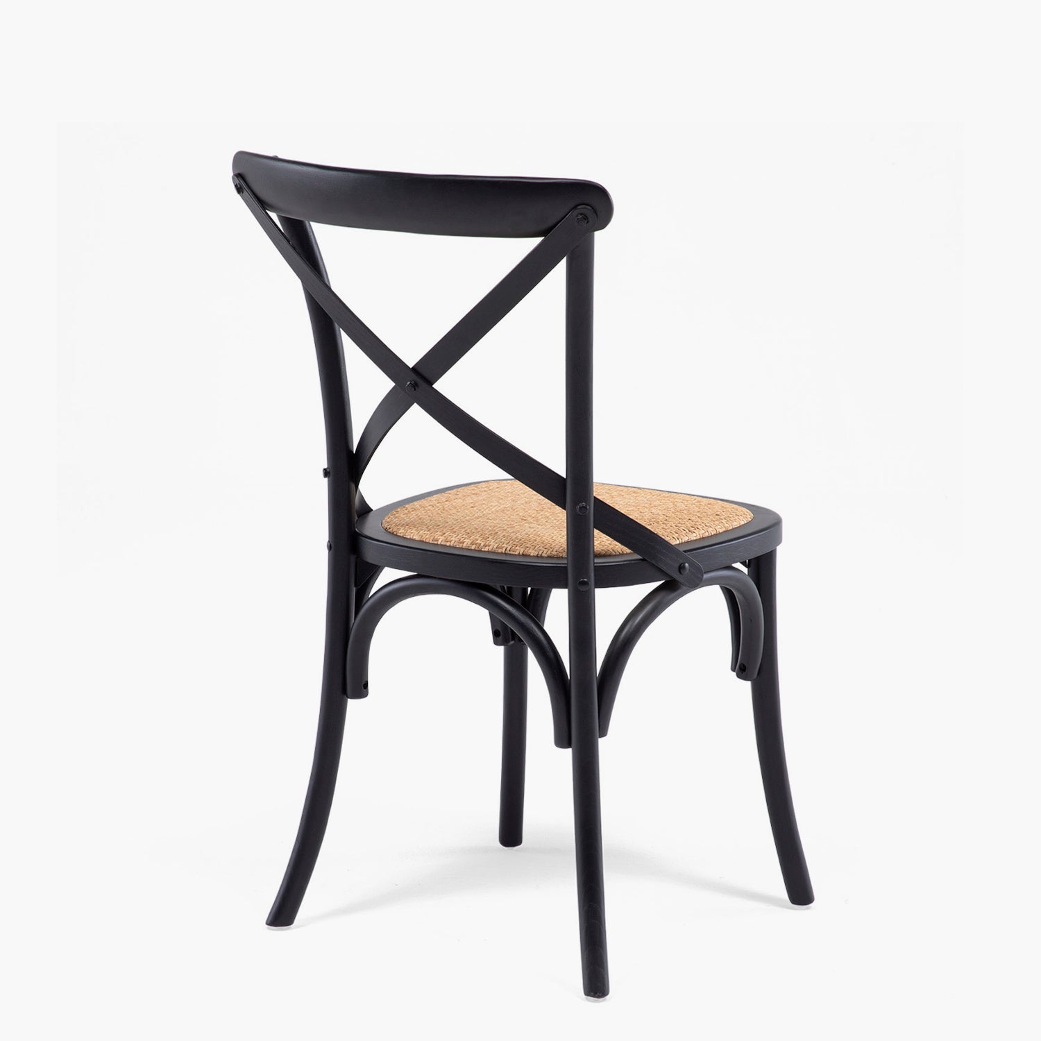 Silla Madera Crossback Tradition Rattan Negro