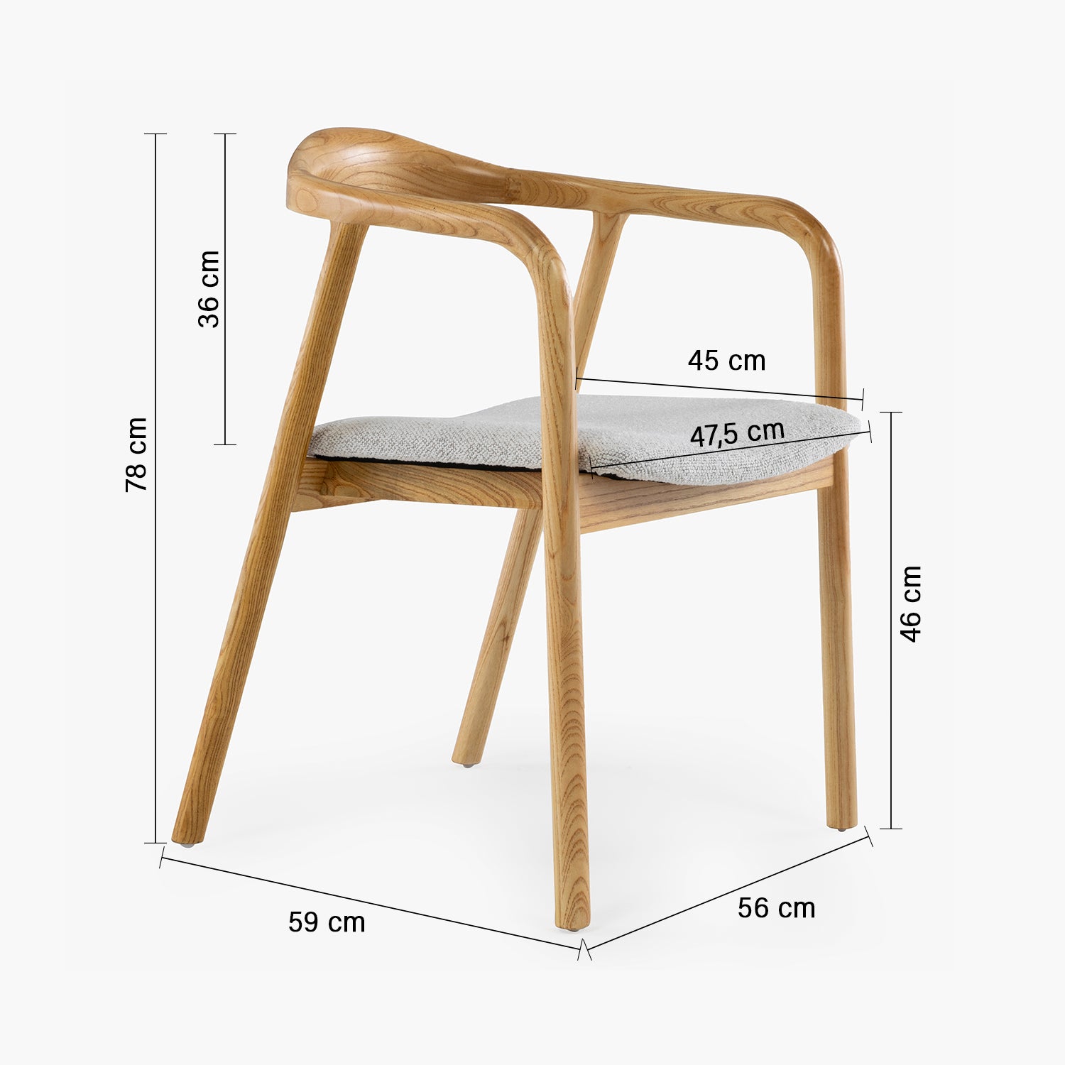 Silla de Madera Baltimore Natural